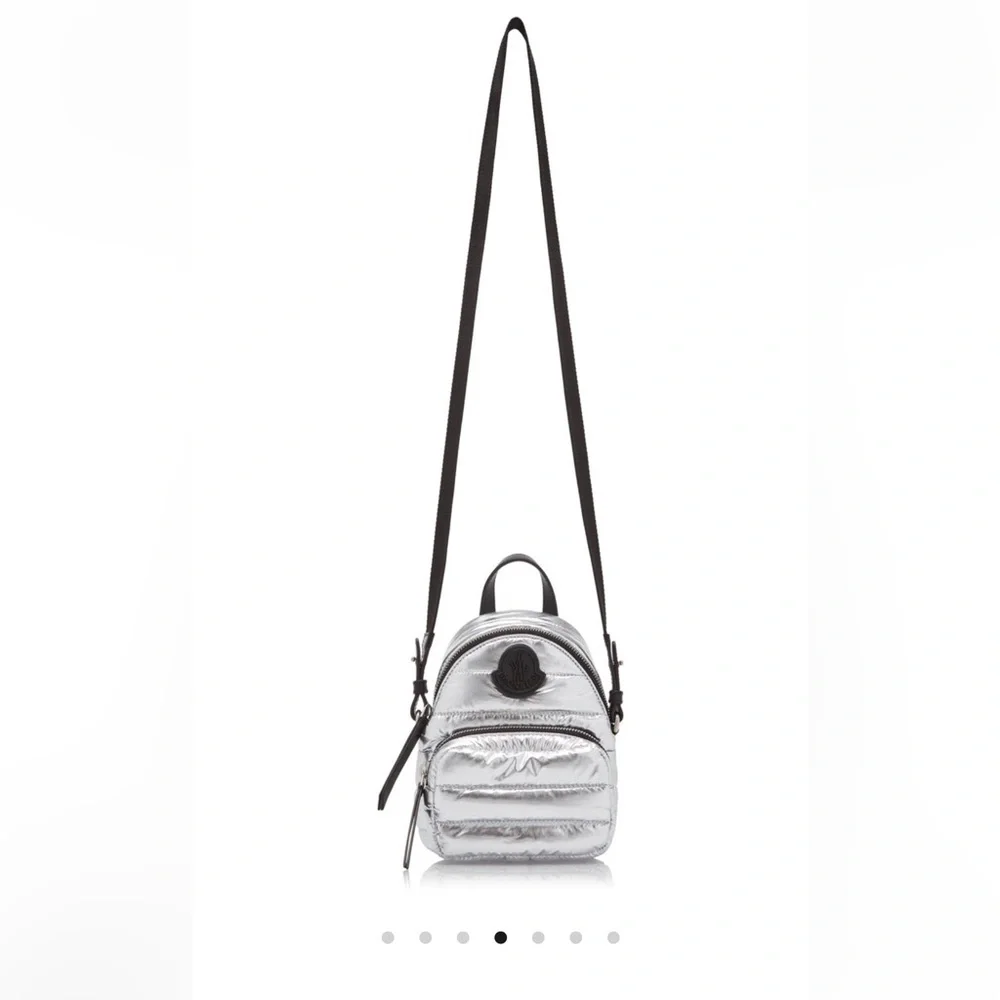 Moncler Silver Metallic Mini Puffer Backpack - Picture 4 of 10